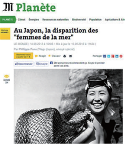 m.jemin.com/ Article about Japanese Ama, Le Monde