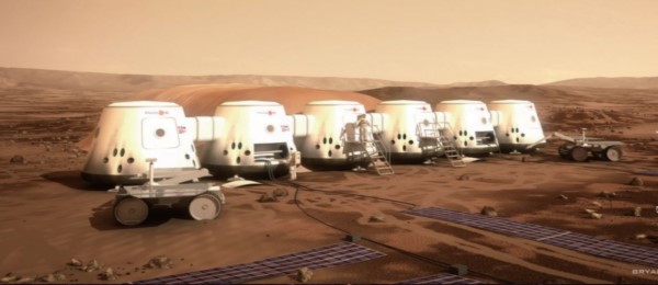 A Conceptual Drawing of a Future Mars Colony (Bryan Versteeg/Mars One)