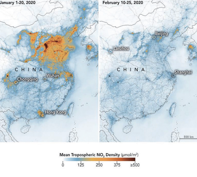 Noxious Nitrogen Dioxide Level in Wuhan After the Lunar New Year (businessinsider.com)