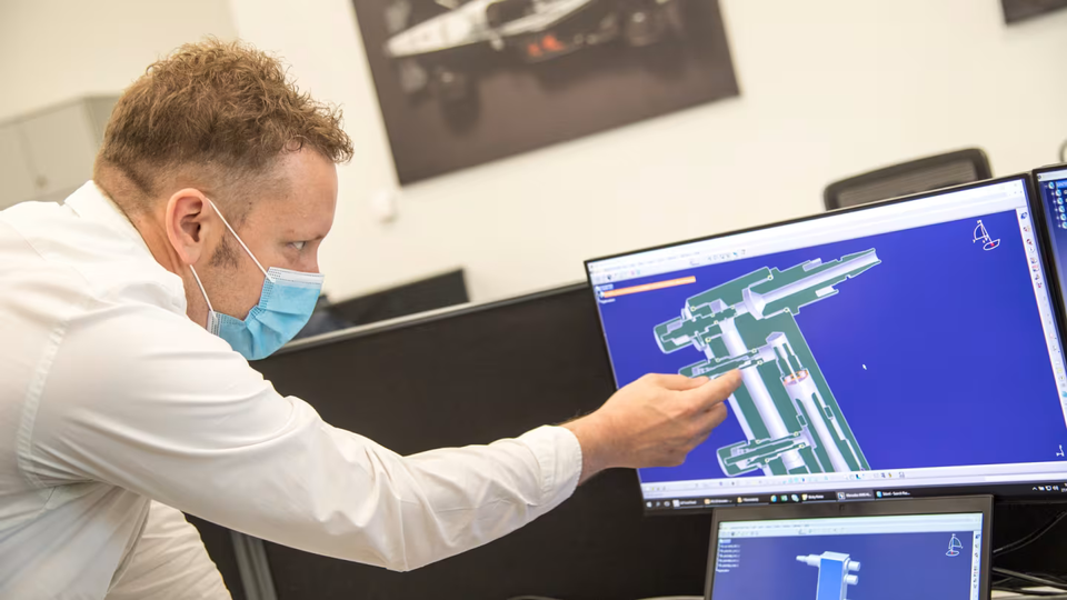 Mercedes Engineer Working on the CPAP Device (formula1.com)