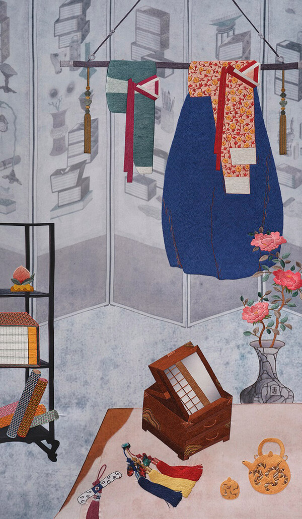 A Room with a Folding Screen by Artist Han (digitalchosun.dizzo.com)